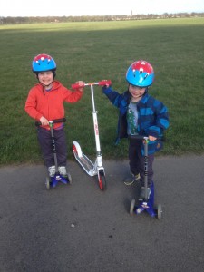 Adult Push Scooters With the Kids